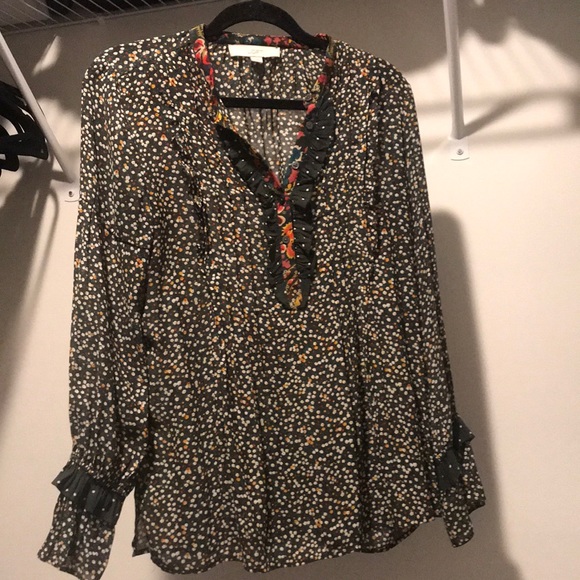 Green Ruffled Blouse - Picture 1 of 3